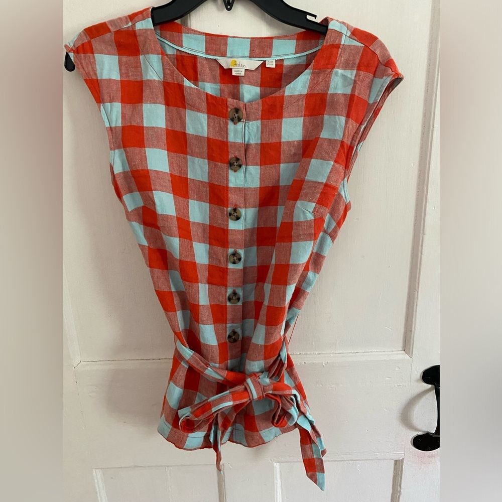 Boden button down linen top size 4.